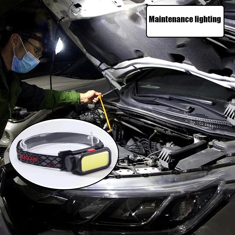 COB LED Rechargeable Headlamp – 4 Modes, Waterproof | POCKETMAN
