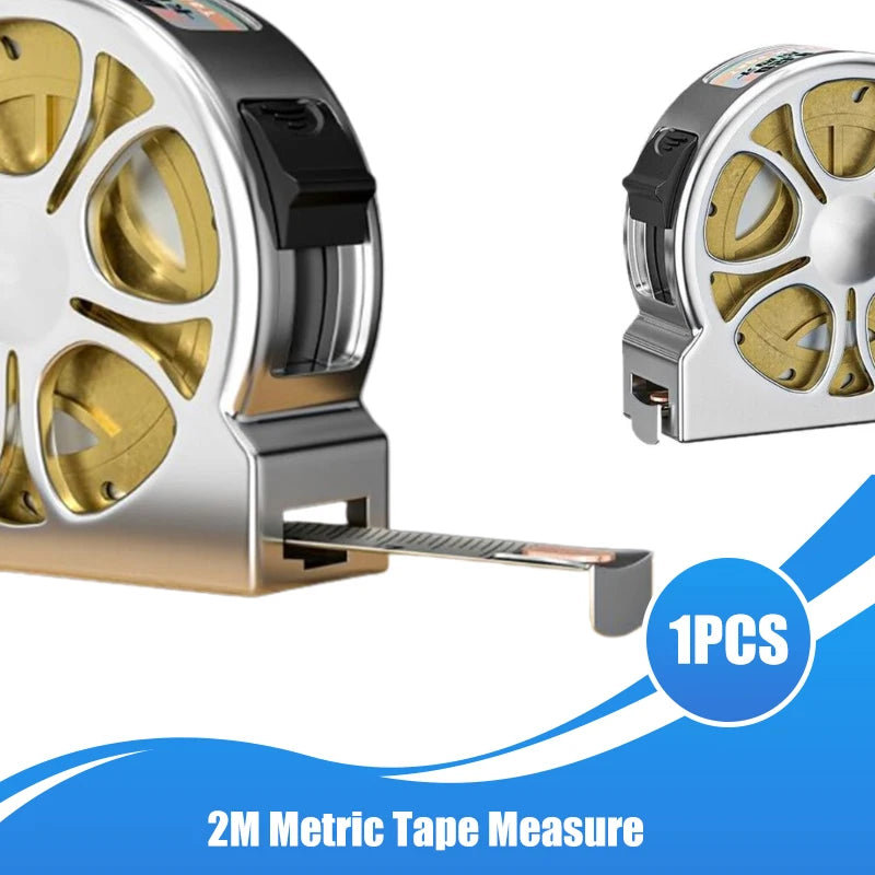 Mini Hollow Pocket Tape 2M Metric Tape Measure Stainless Steel Retractable Metric Ruler Portable Measure Home Measuring Tools Zpaxo