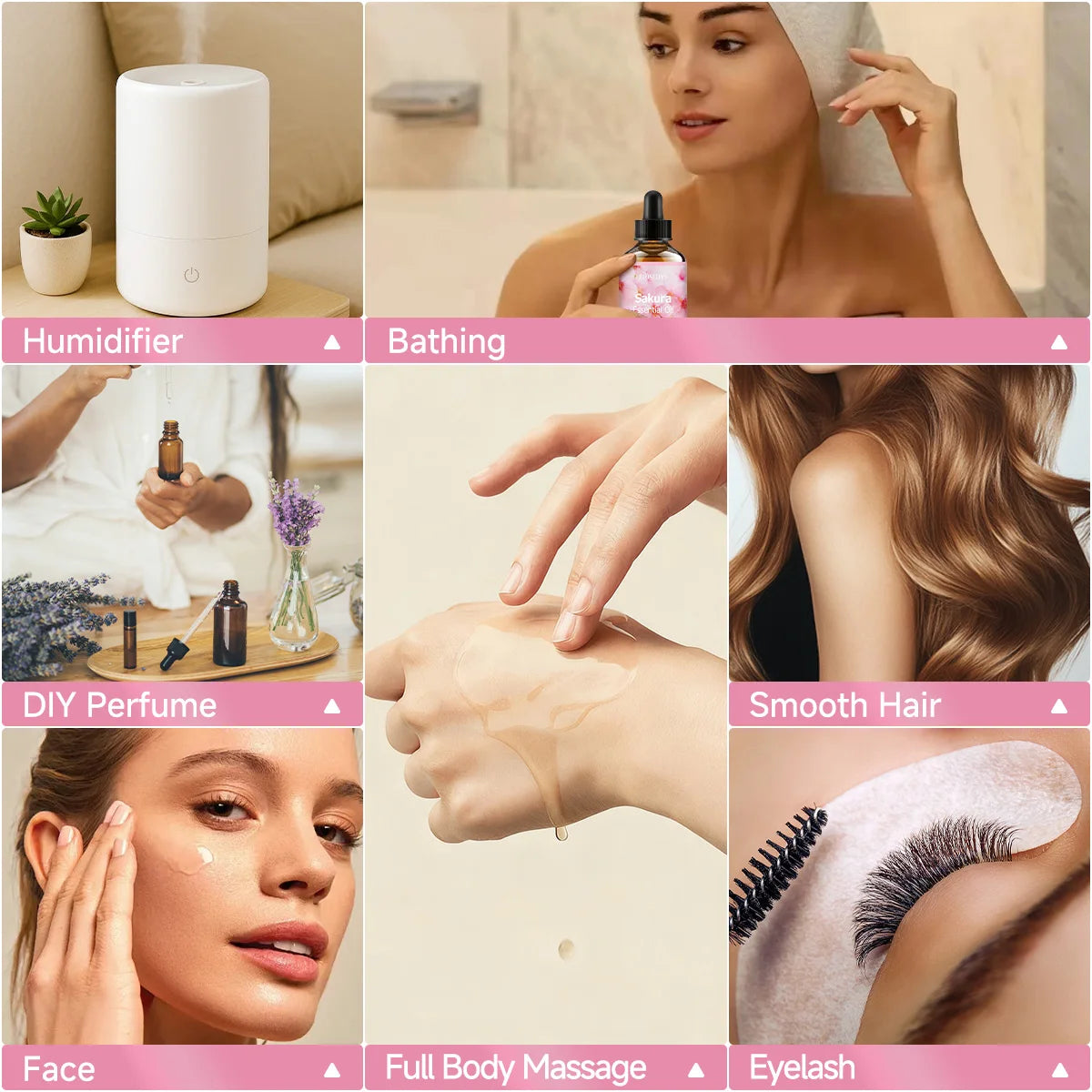 SAKURA Essential Oil Natural Fragrance Suitable Body Massage Zpaxo