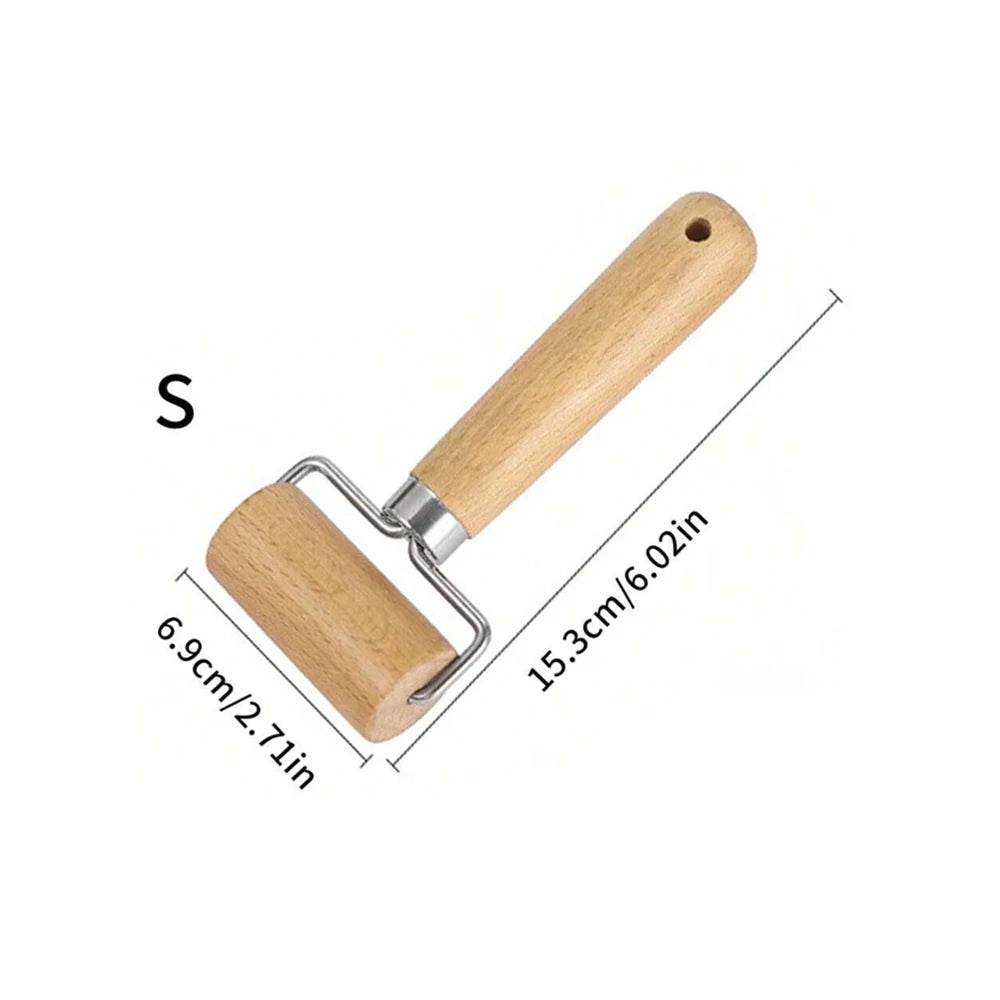 Wood Rolling Pin With Handle for Baking Dough Roller Pastry Pasta Pizza Roller Kitchen Utensils Zpaxo J2503242-S