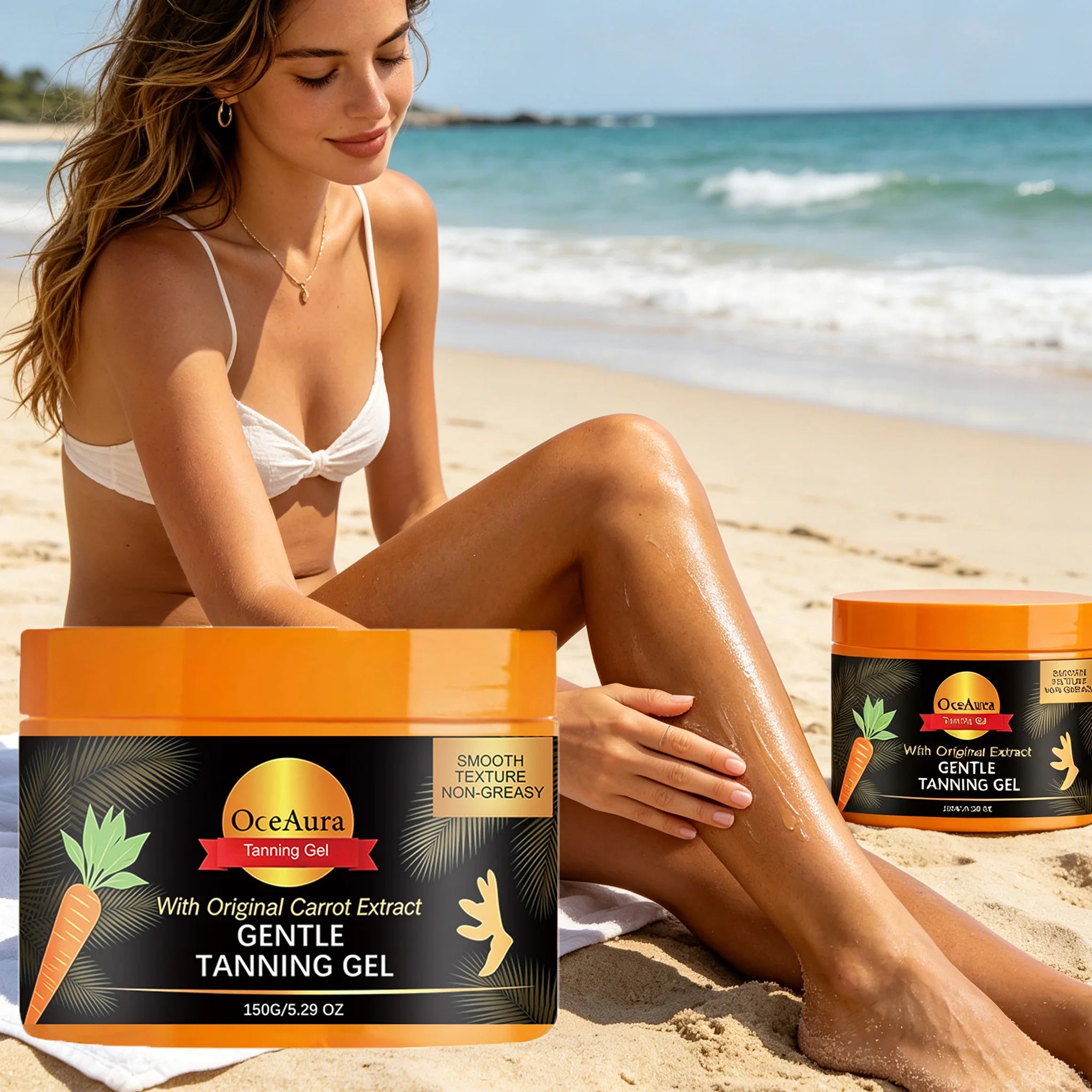 OceAura Carroten Tanning Gel – Streak-Free Sunless Self-Tanner Self Tanner Gel Zpaxo