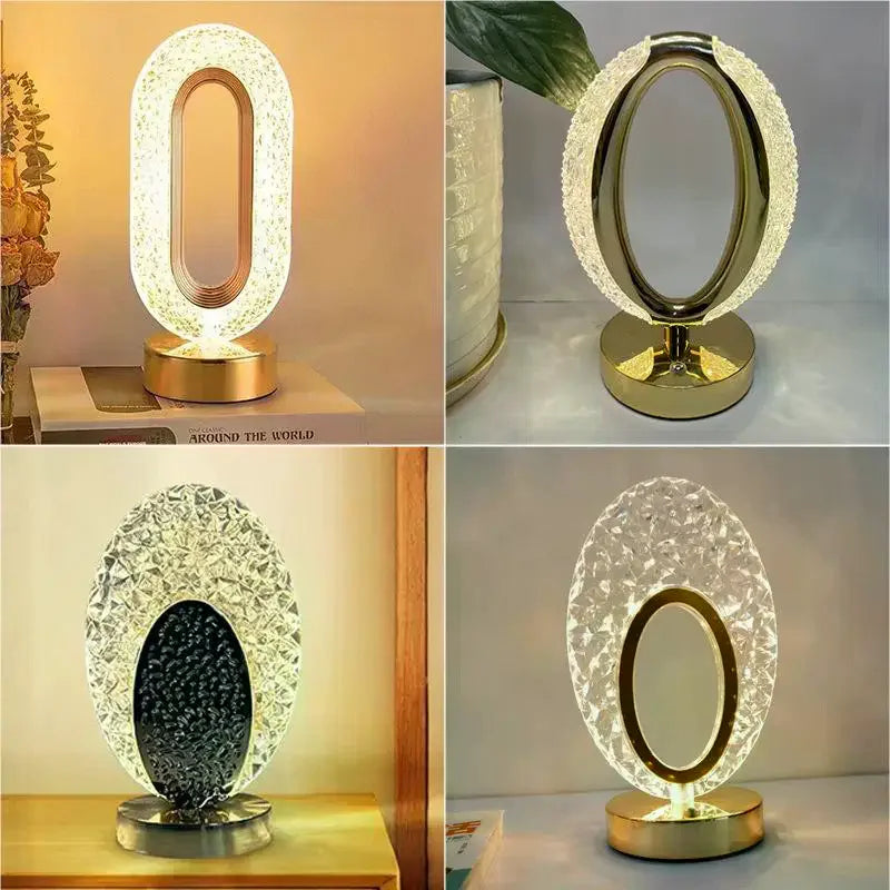 1Pcs USB Bedside LED Ambient Table 3D Moon Lamp Touch Control 3D Crystal Star Flower Night Light Girls Room Home Decor Zpaxo