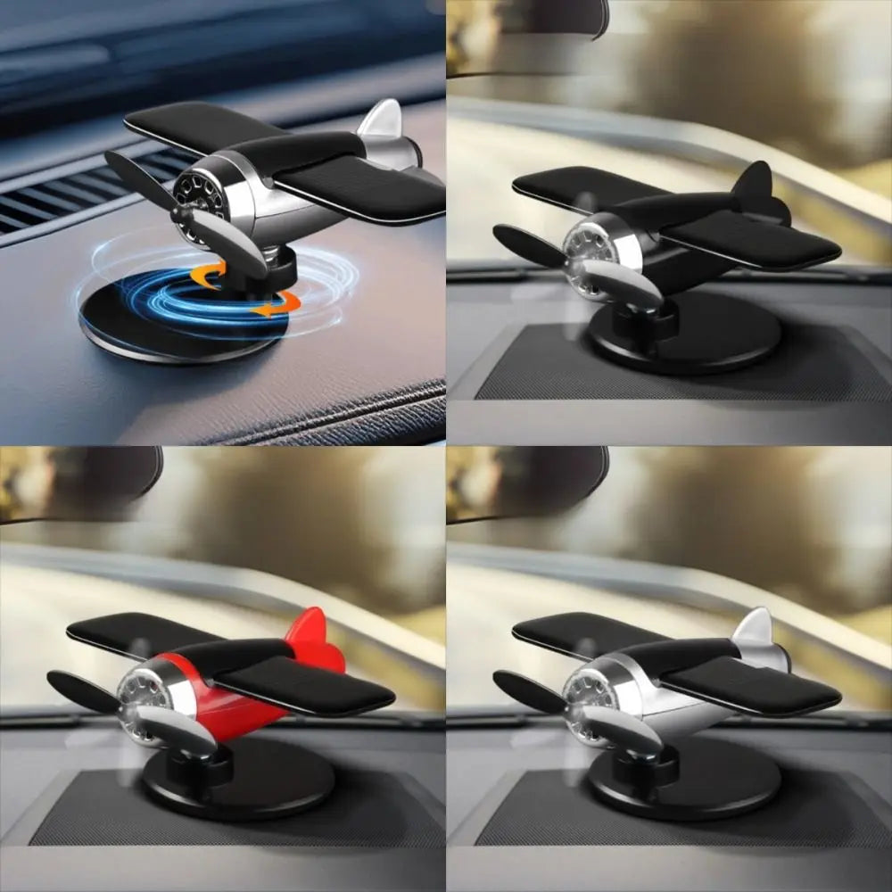 360 Rotary Car Solar Airplane Ornaments Creative Mini Center Console Zpaxo