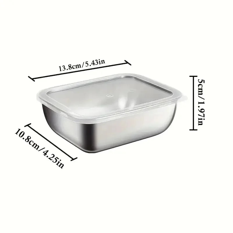 5pcs Stainless Steel Food Storage Stackable Meal Prep Boxes for Kitchen Fridge Lunch Ideal for Meal Prep Travel Kitchen Storage Zpaxo