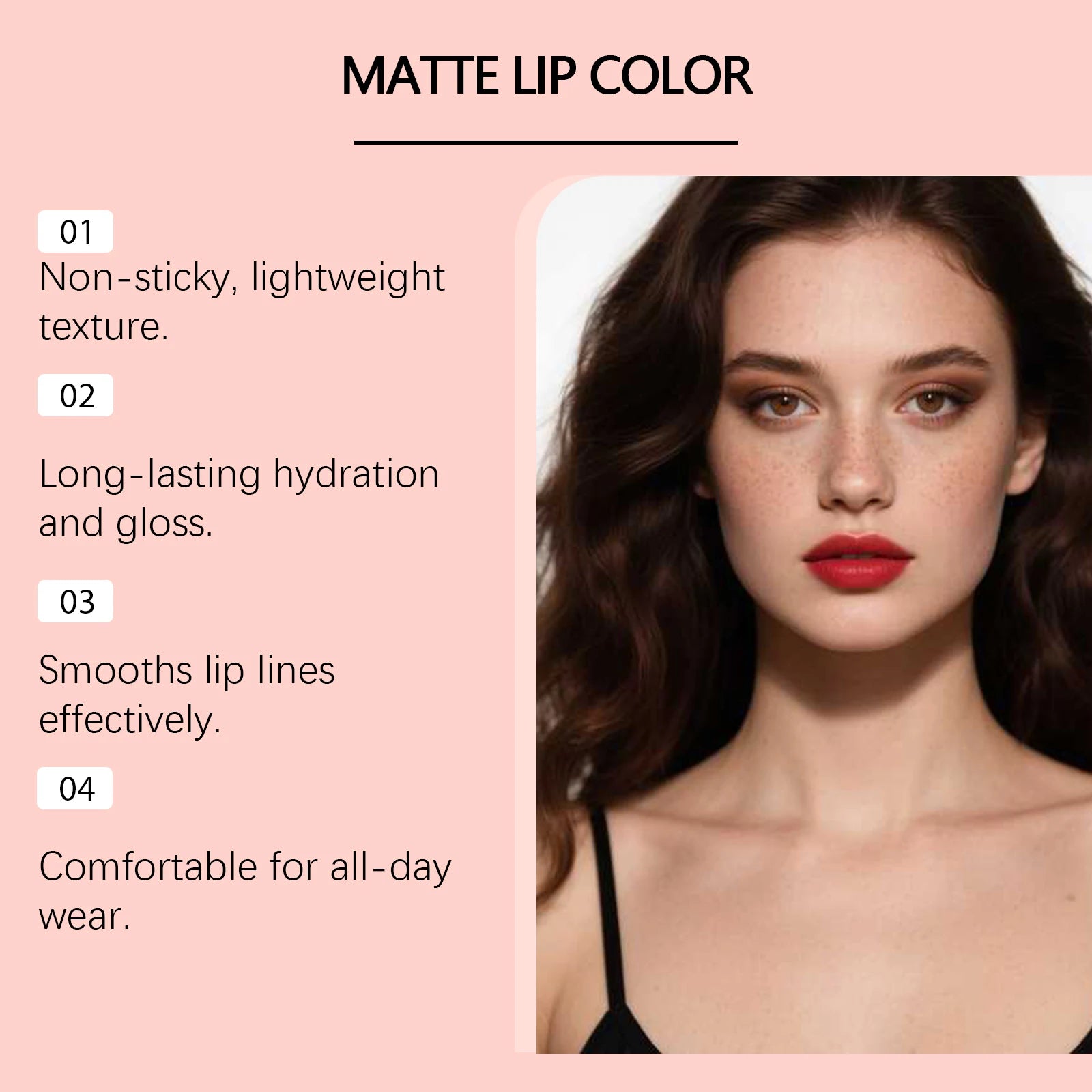 Brick red moisturizing lipstick, gives natural lip color, non-transfer, smooth for everyday use Zpaxo