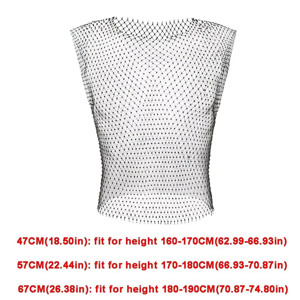 Sexy Style Rhinestone Decorated Men Tank Tops Tight Fit Hollow Design Fishnet Vest Elastic Fabric Mesh T-Shirt Zpaxo