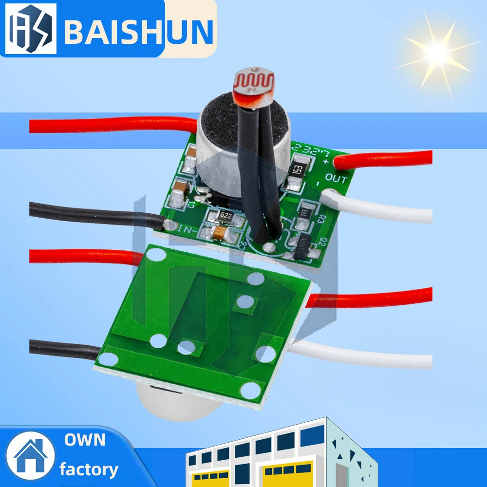 3~30V Sound Light Sensor Switch Module, 5V-24V Voice & Photosensitive Controller for DIY LED Driving Zpaxo