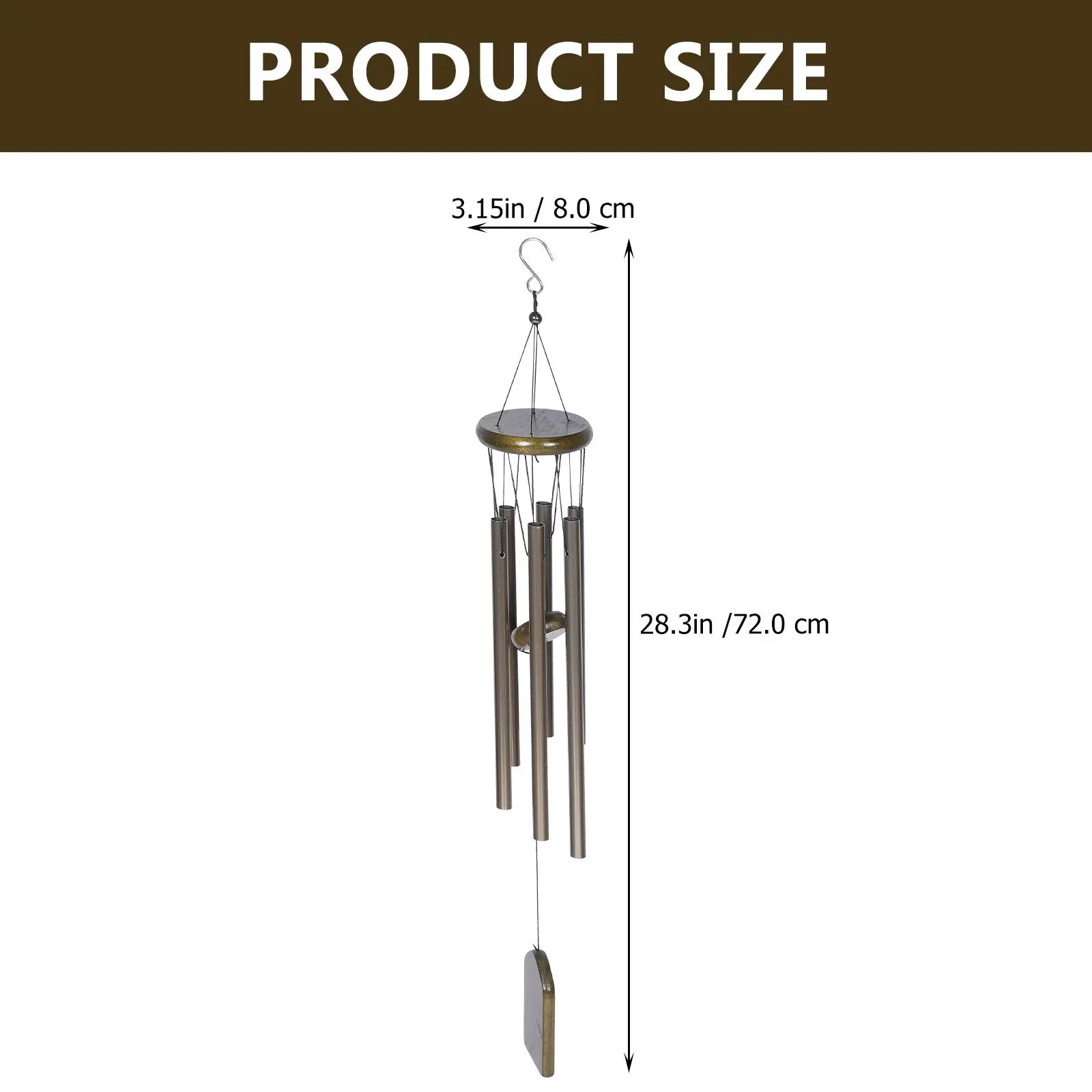 Aluminum Tube Wind Chime 6 Tubes Rust-resistant Corrosion-proof