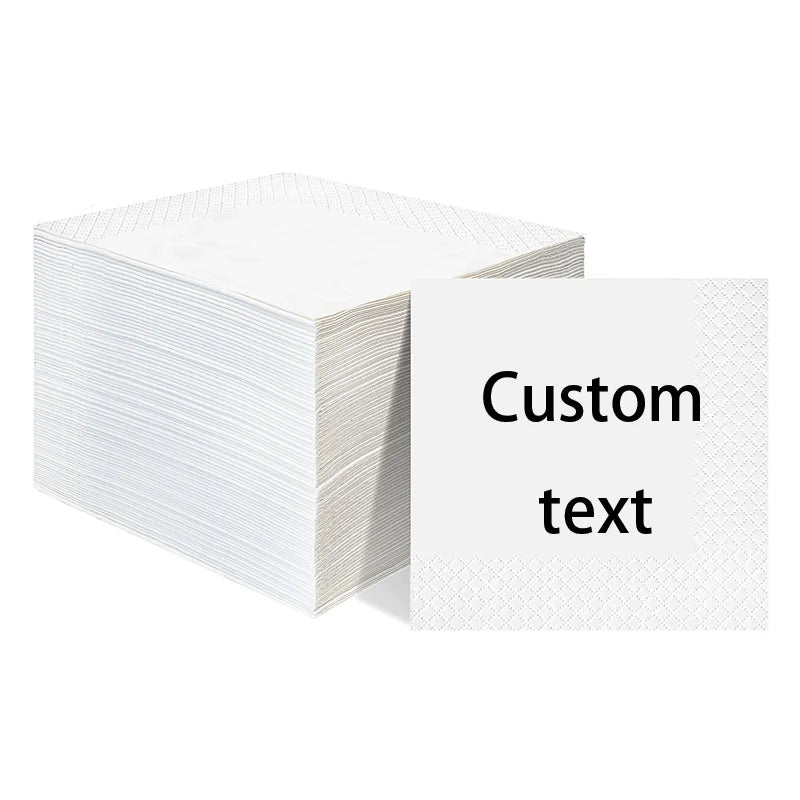 Custom Pape Napkins Personalized Wedding Design Business Cocktail Zpaxo Custom text 100 pcs