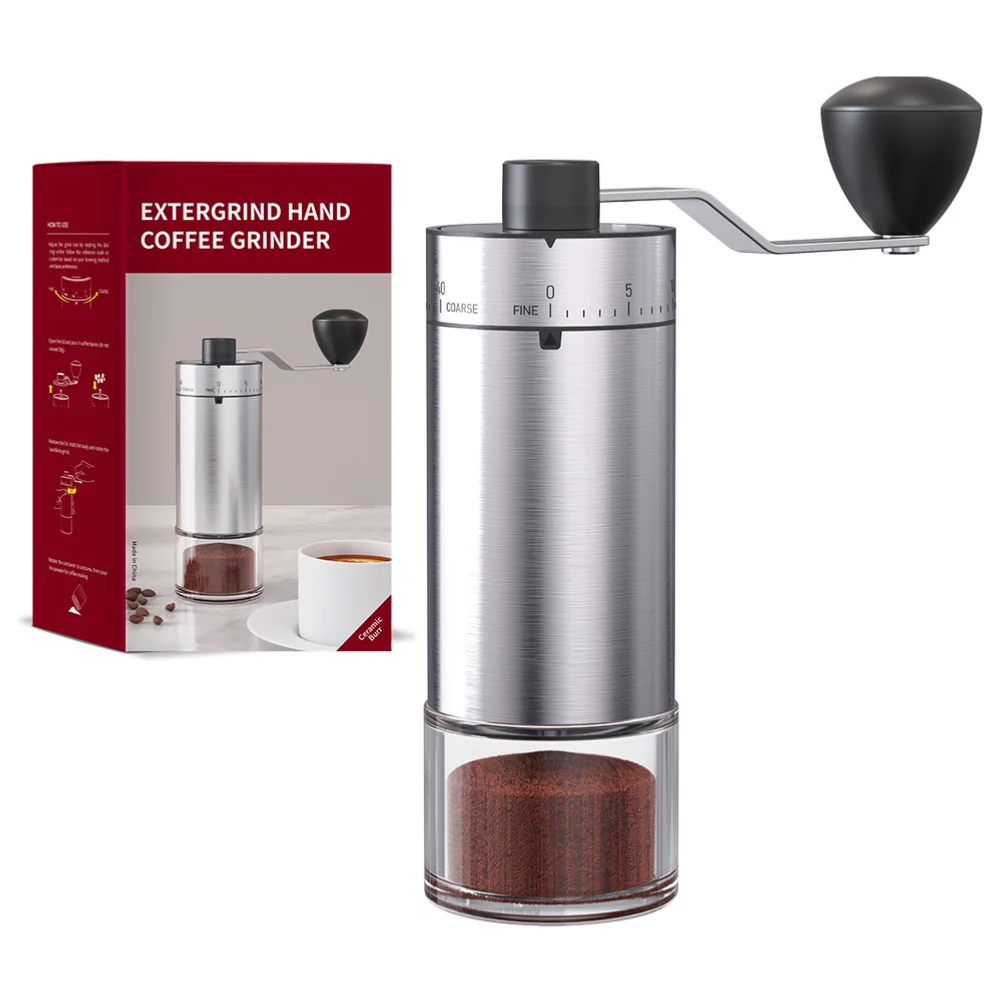 Portable Italian Espresso Maker with Hand Grinder for Camping Outdoor Coffee Brewing Adjustable Grind Settings Ceramic Grinding Zpaxo