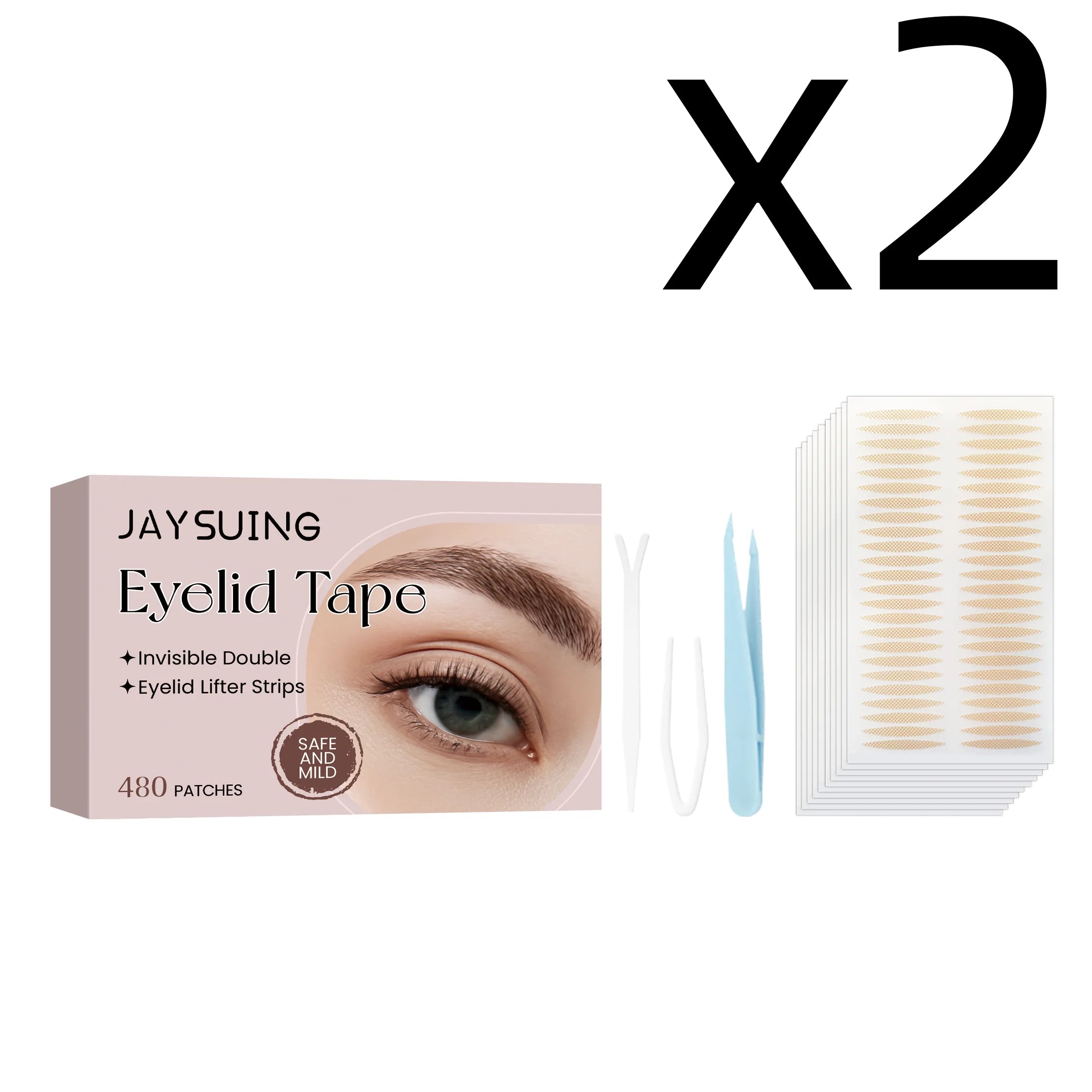 480pcs Invisible Eyelid Tape – Instant Eye Lift Strips Eyelid Lift Tape Zpaxo 2Set