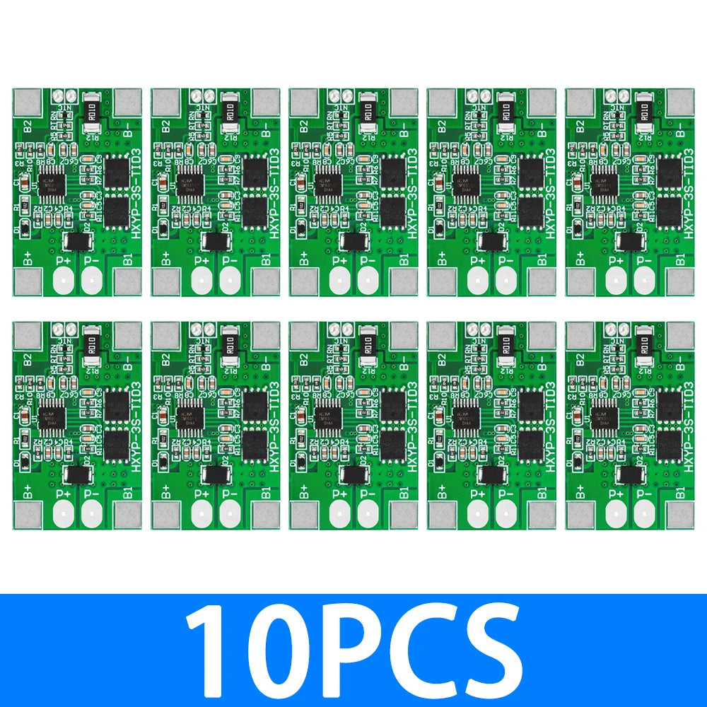 3S 12 6V Li-ion BMS Protection Board 10A Triple Overcharge Zpaxo 10pcs