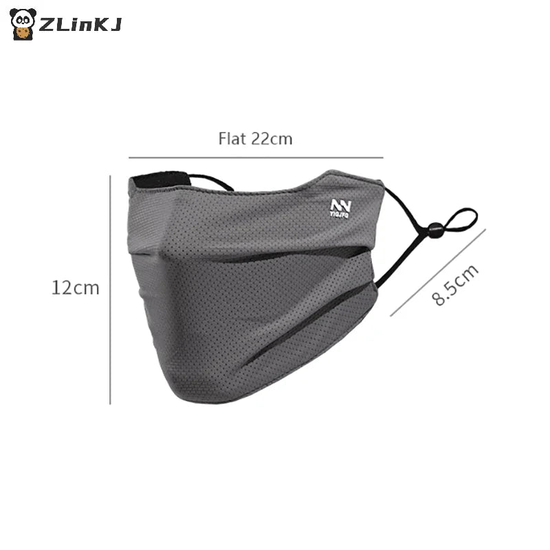 ▶1Pc Sun Protection Face Mask For Men Reusable Breathable UV Face Shield Solid Color Washable Face Mask Summer Cycling Face Mask Zpaxo