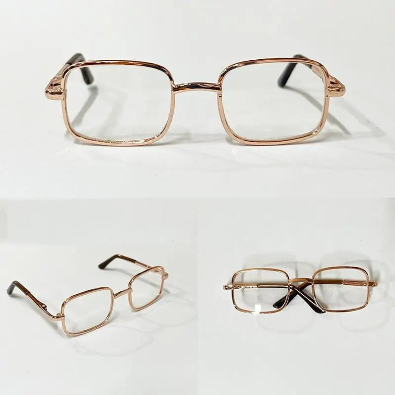 ▶1/6 Blythe Doll Metal Glasses Accessories Photography Props 8.5cm For 20cm Cotton Doll Action Figure Zpaxo Gold