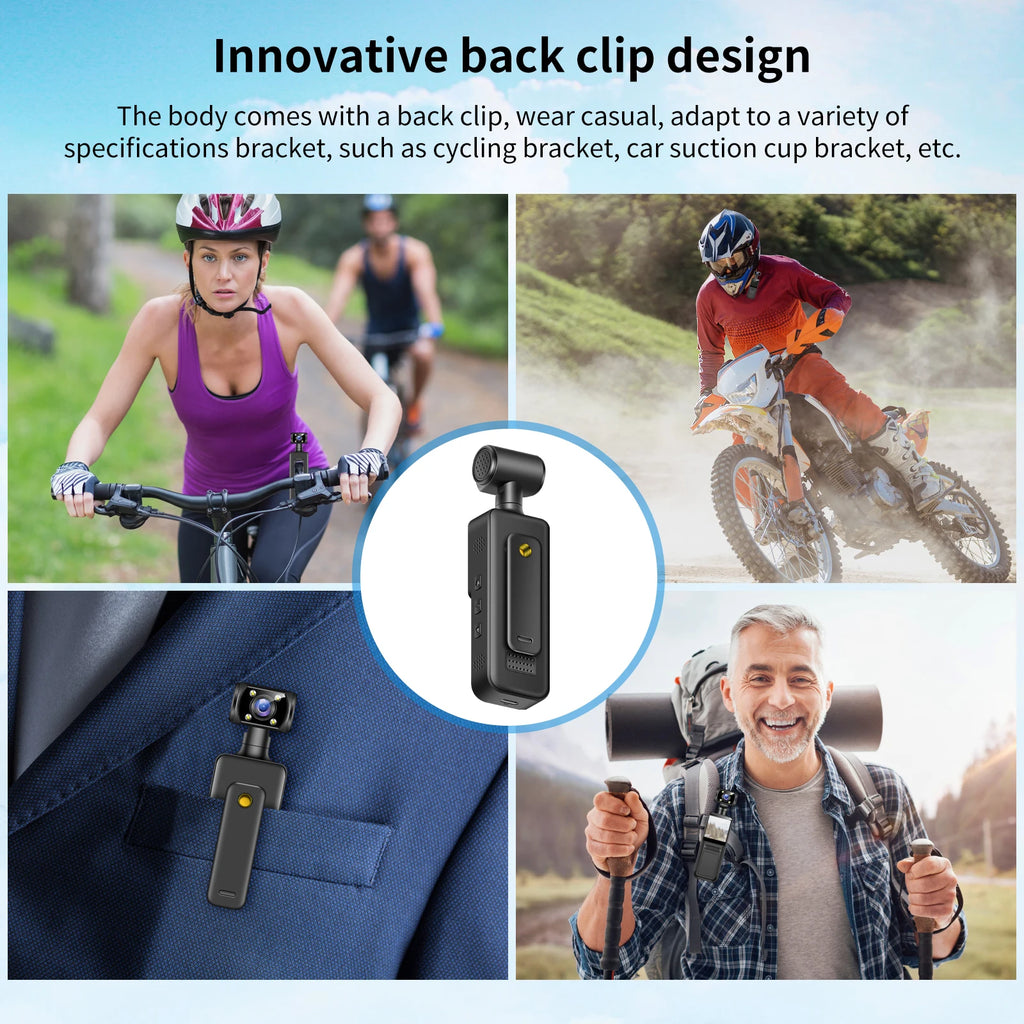 4K HD Handheld Pocket Camera 180 ° Rotating Mini Portable Camera Wearable Night Vision Outdoor Sports Camera 2025 New Zpaxo