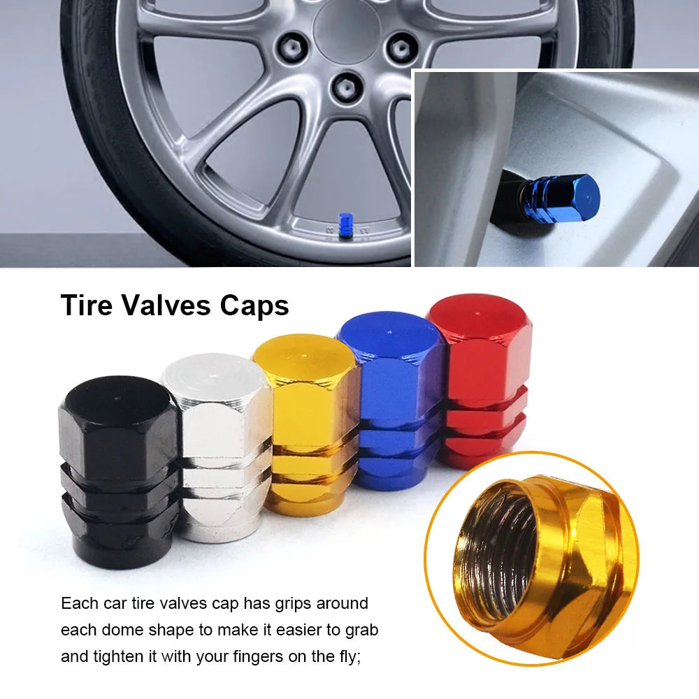 Aluminum Tire Valve Stem Caps – Universal Car, Bike & Truck Fit