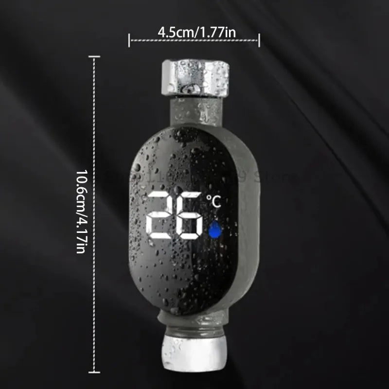 Black Bathroom Led Display 0℃~99℃ Home Water Shower Thermometer Water Accurate Temperature Measurement Meter Bathroom Zpaxo