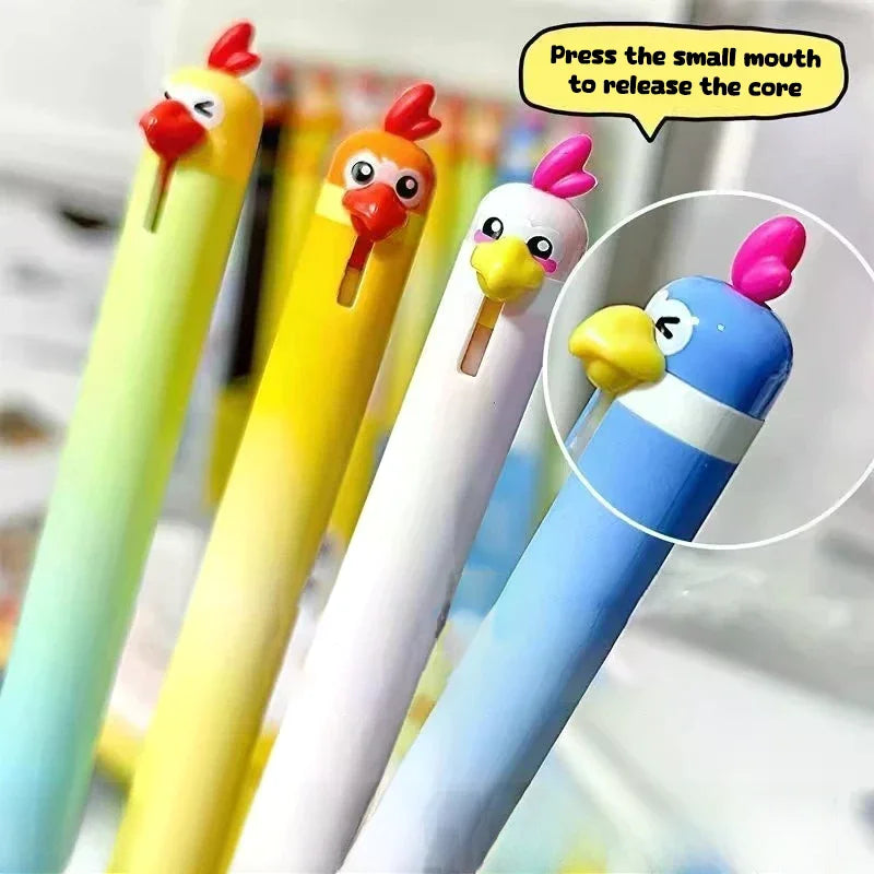 4Pcs 0.5mm Black Quick Dry Parrot Pen Creative Bird Style Writing Pen Smooth Writing Gel Ink Pen Office Supplies Zpaxo