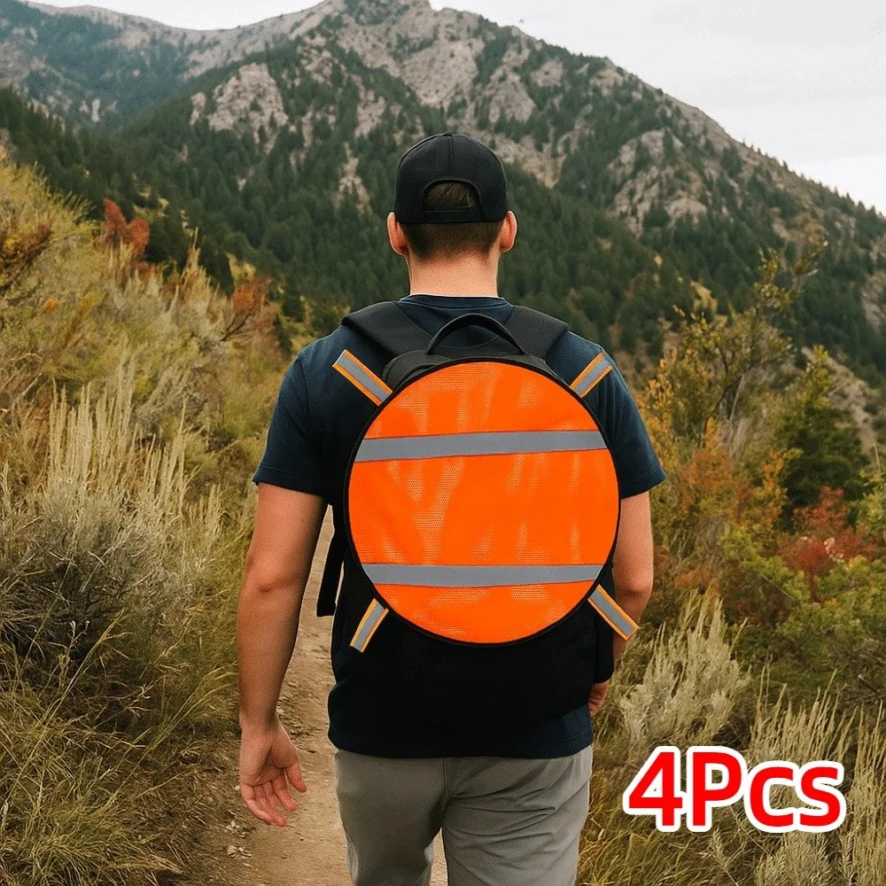 4Pcs/Set High Visibility Mesh Safety Panels Warning Water-Resistant Tent Backpack Cover Breathable Lightweight Zpaxo