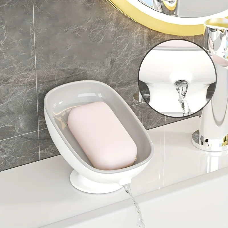 2-Pack Draining Soap Dish Holder – Suction Cup Wall Mount Soap Dish Holder Zpaxo