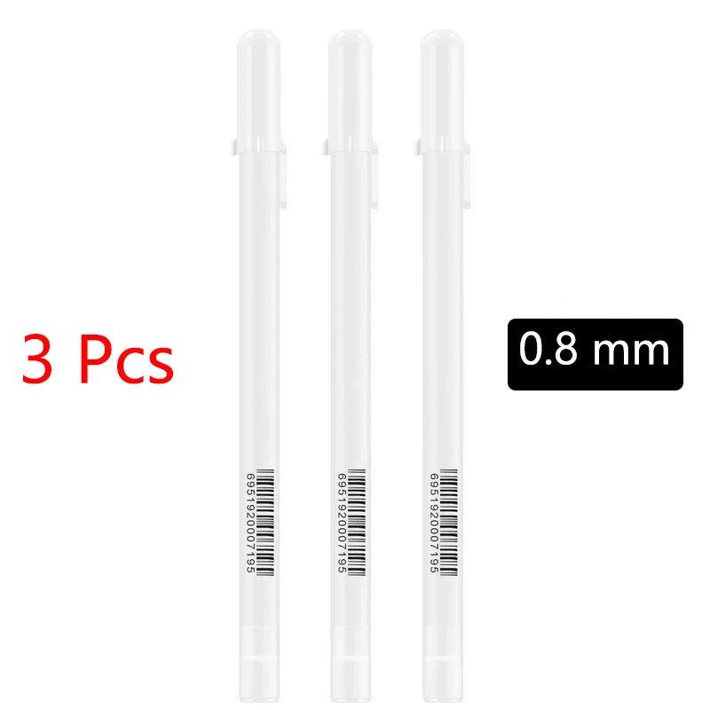 5Pcs White Marker Pens Set Waterproof Permanent DIY Graffiti Pens For Tire Painting Notebook Tyre Tread Oily Environmental Pen Zpaxo 3 x 0.8mm