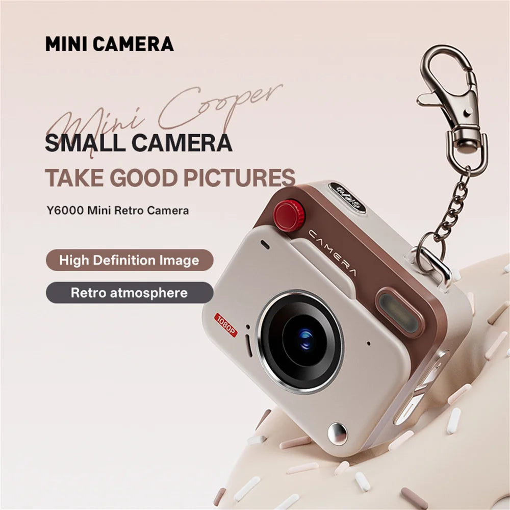2025 New Thumb Pocket CCD Digital Camera HD Retro Mini Camera Portable Keychain Camera Outdoor Travel Photo Recorder Gift Y6000 Zpaxo