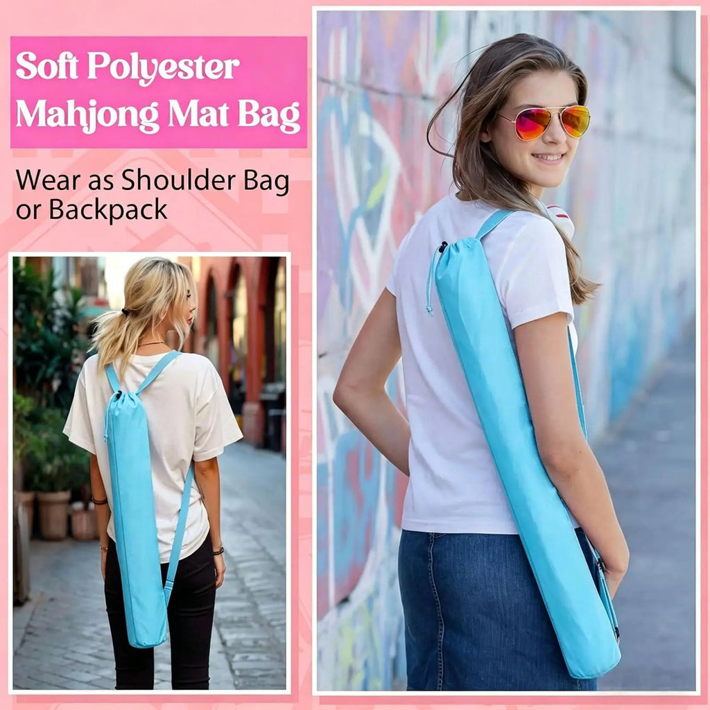 Mahjong Mat Storage Bag Protective Drawstring Portable Travel Tube