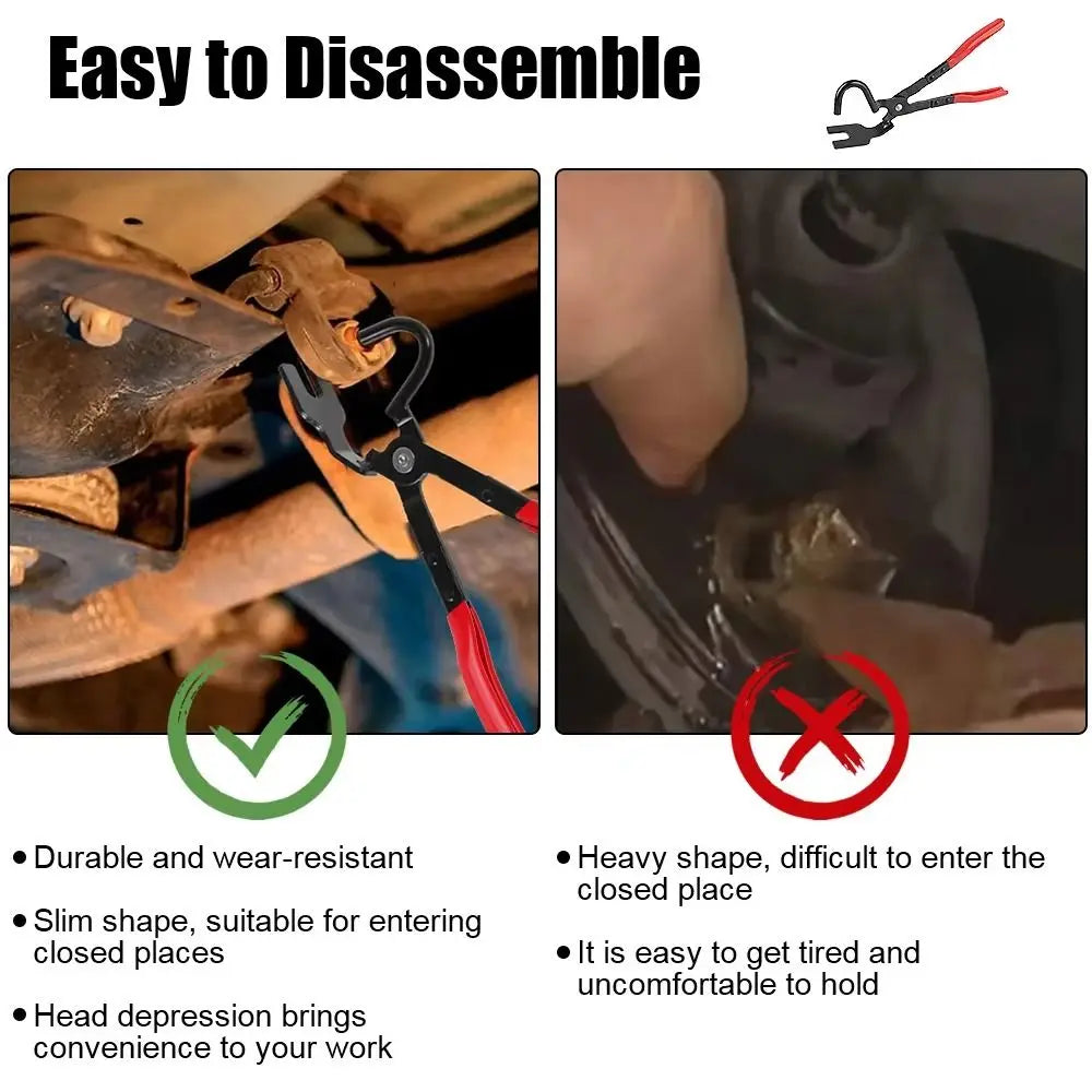 Anti-Slip Handle Exhaust Hanger Removal Puller Locking Jaw Heavy Duty Exhaust Pipe Gasket Removal Plier Rubber Gasket Removal Zpaxo