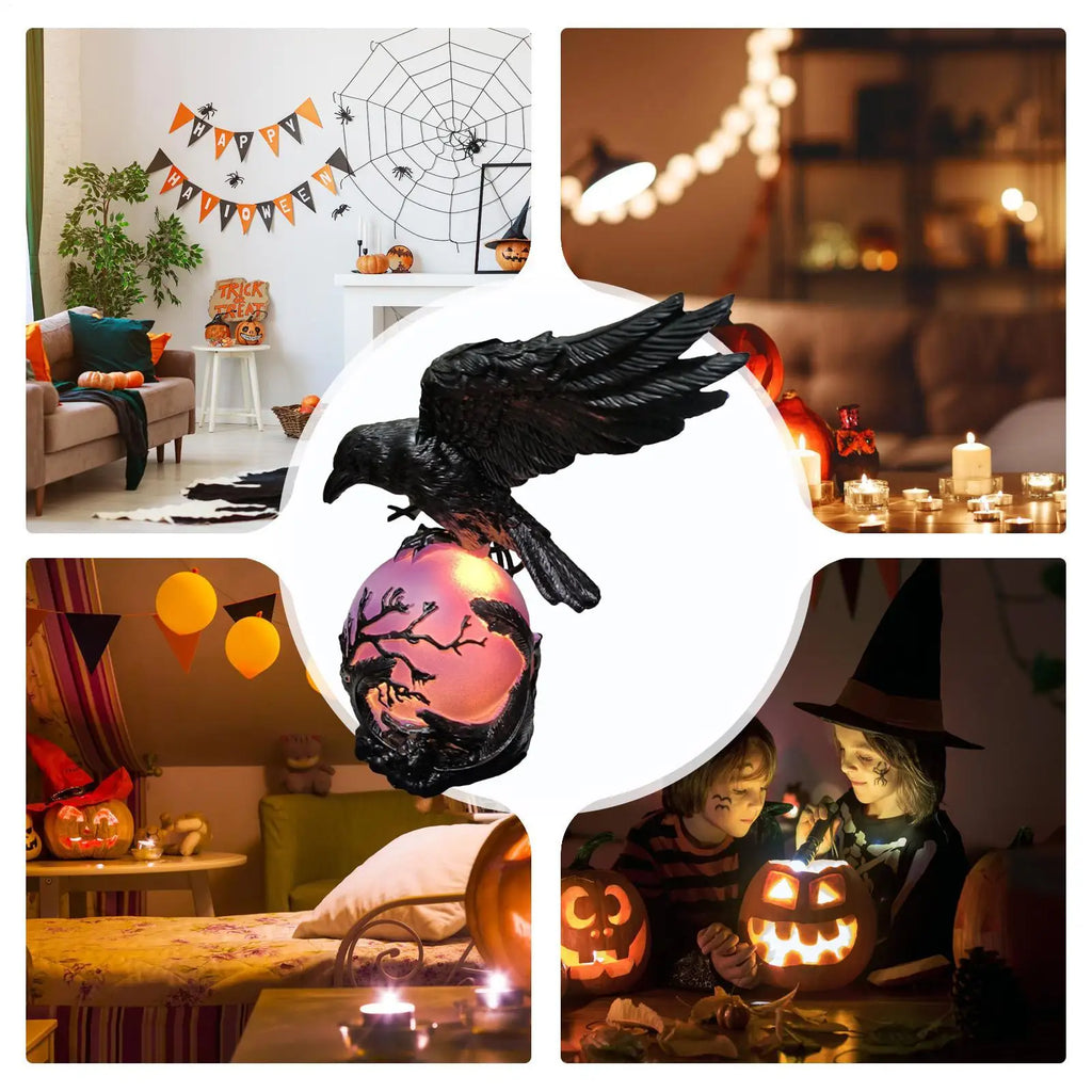 Raven Light Gothic Violet LED Fantasy Home Decor Glowing Orb Lamp