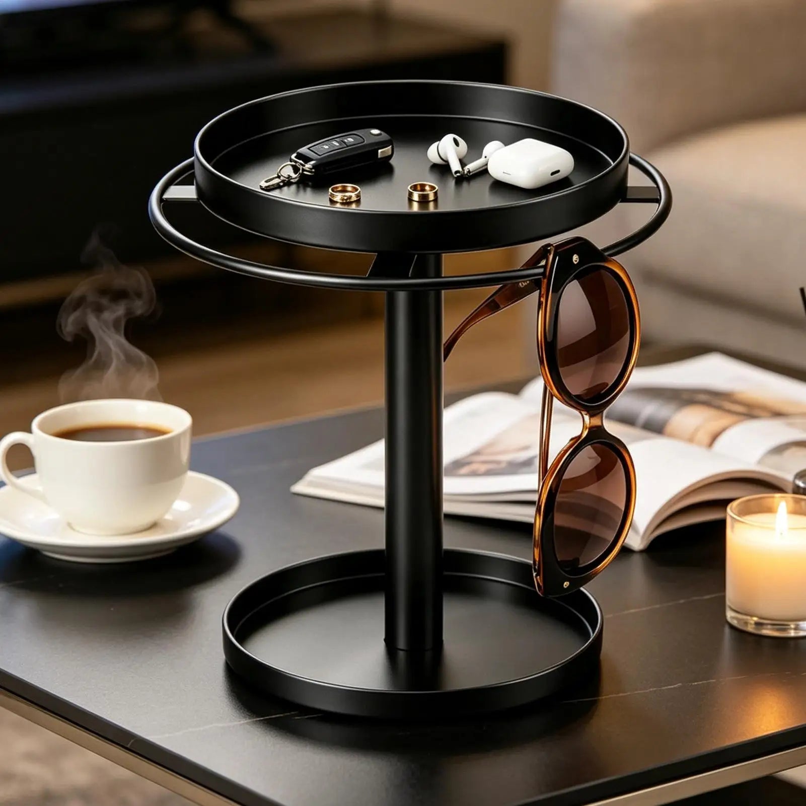 Sunglasses Organizer Stand Metal 360 Degree Rotation Jewelry Rack