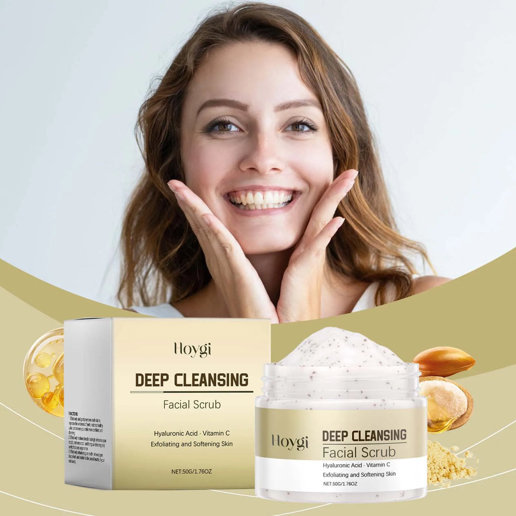 Hoygi Deep Cleansing Facial Scrub – Pore Refining Exfoliator Facial Exfoliating Scrub Zpaxo
