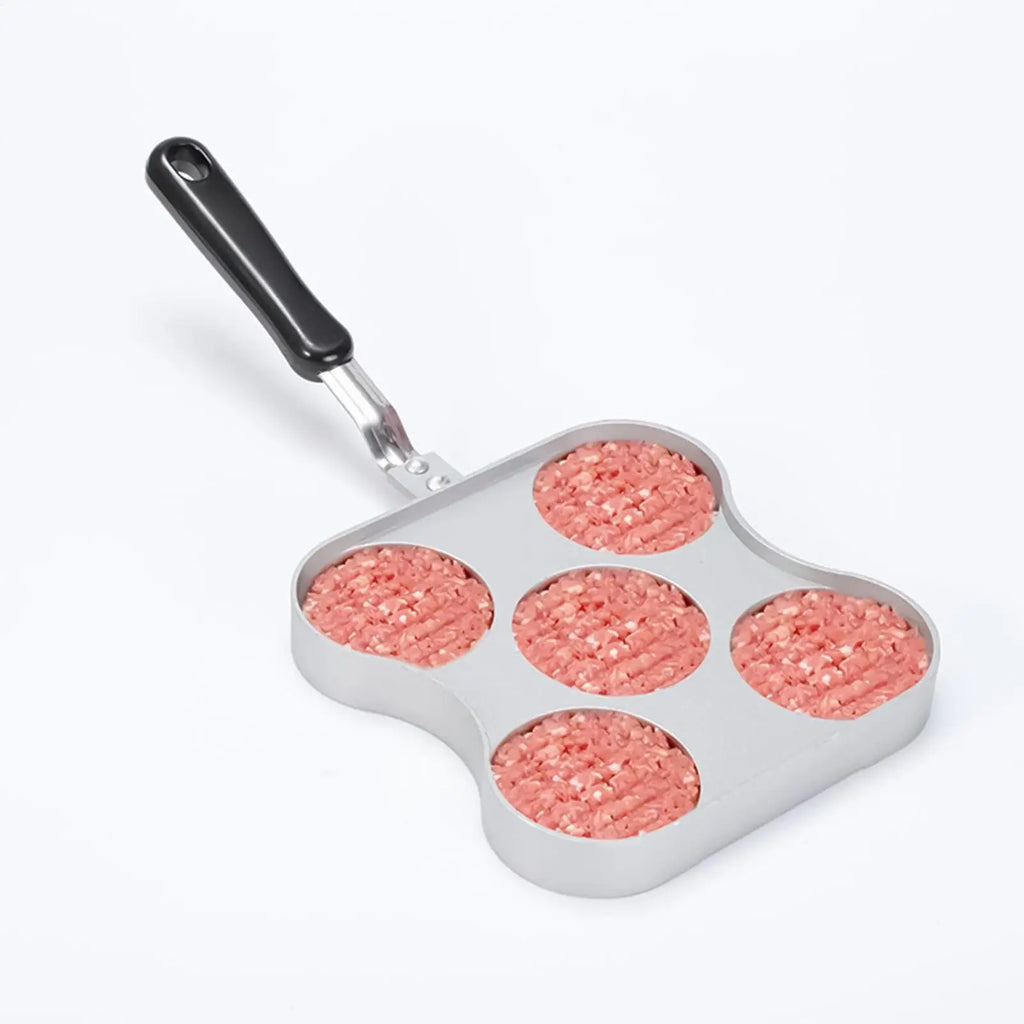 Patty Press Heavy-duty Non Stick Flat Bottom Hamburger Smasher 5-Grid