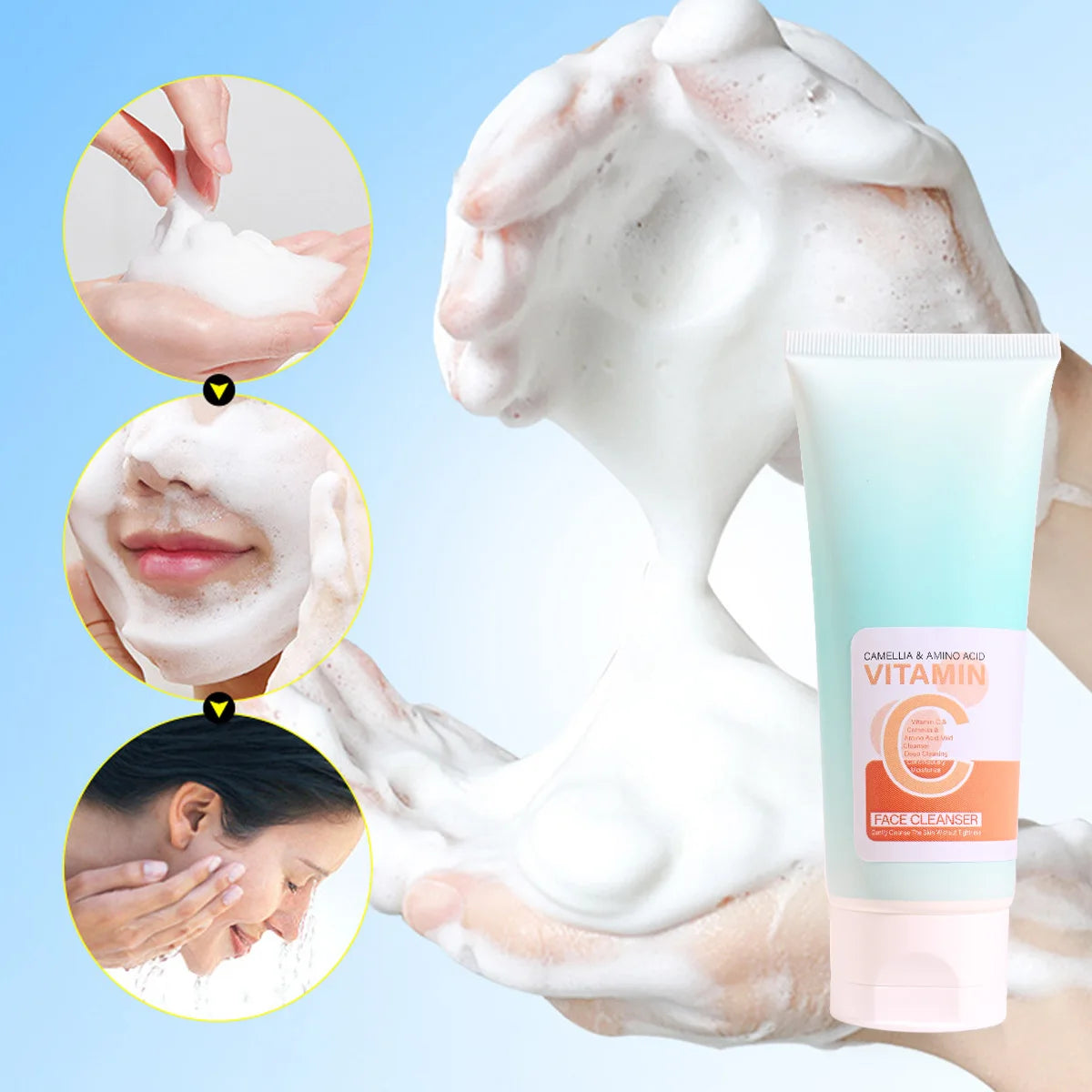 Vitamin C Foaming Facial Cleanser with Hyaluronic Acid – 100g Foaming Facial Cleanser Zpaxo