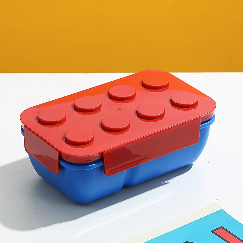 Creative Building Blocks Sealed Lunch Box Kids Student Bento Portable Zpaxo Red 1050ML