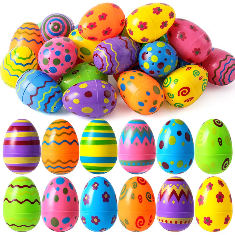12 Golden Easter Eggs Plastic Empty Egg Party Yard Game Prizes