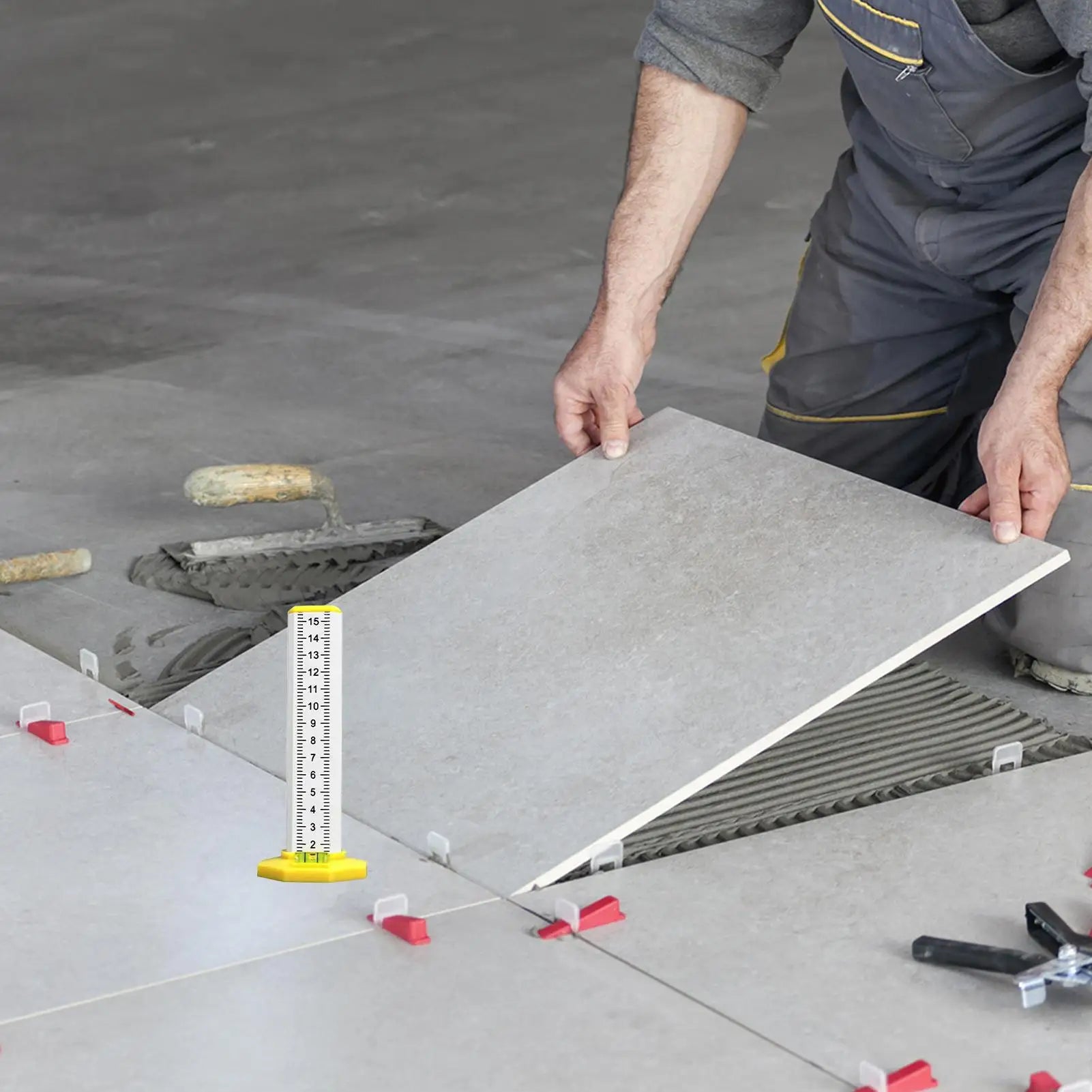 Level Tool Ceiling Leveling Tool Double Use Multi-function Height Measuring Gauge Precision for Garage Land Ground Floor Zpaxo