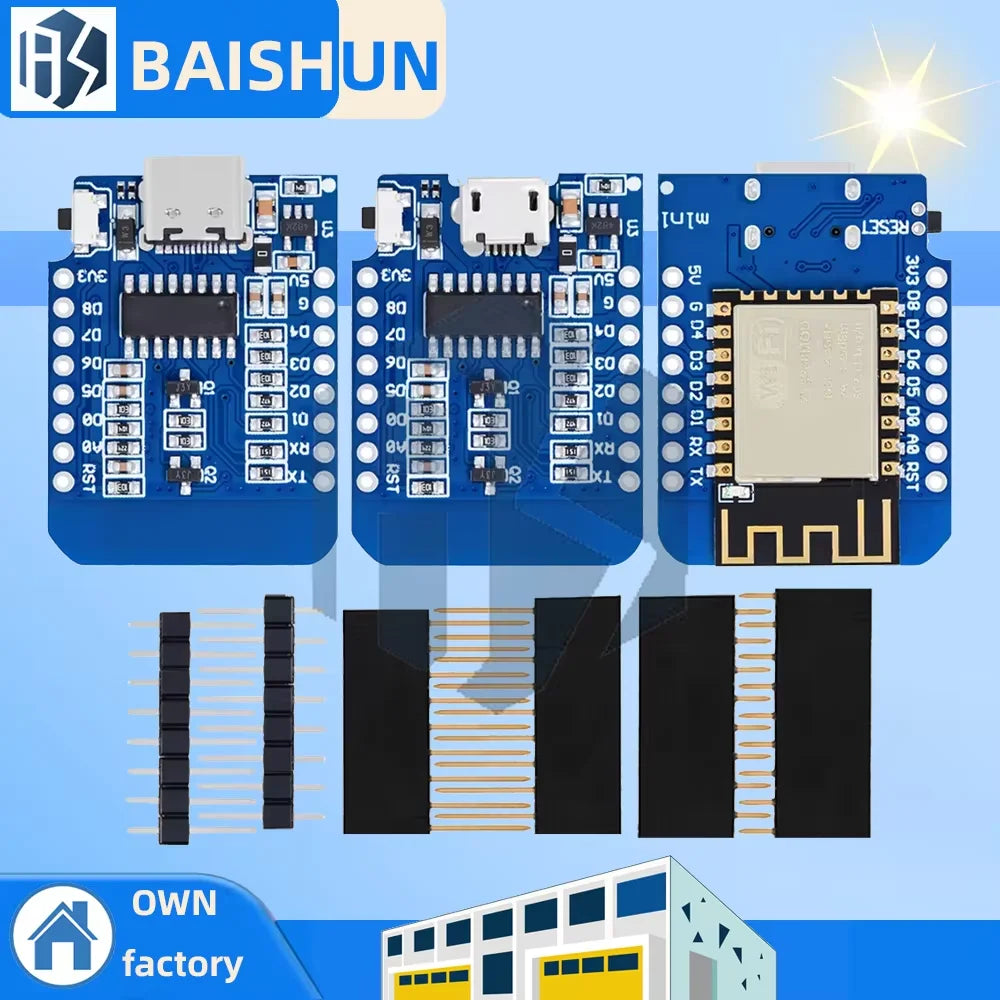 Wemos D1 Mini Wifi Board ESP8266 ESP-12F Module Type-c Micro USB Zpaxo