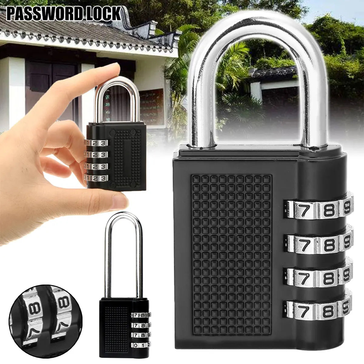 Zinc Alloy Padlock Digit Locker Lock Weatherproof Lock Americanism Outdoor Mechanical Lock For School Gym Locker/FenceHasp Secur Zpaxo
