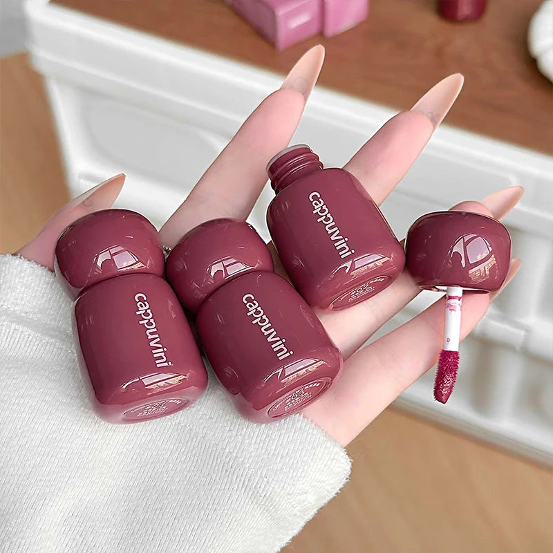 Water Light Mirror Lip Gloss Lasting Moisturizing Red Brown Lip Tint Waterproof Sweat-Proof Matte Silky Liquid Lipstick Makeup Zpaxo