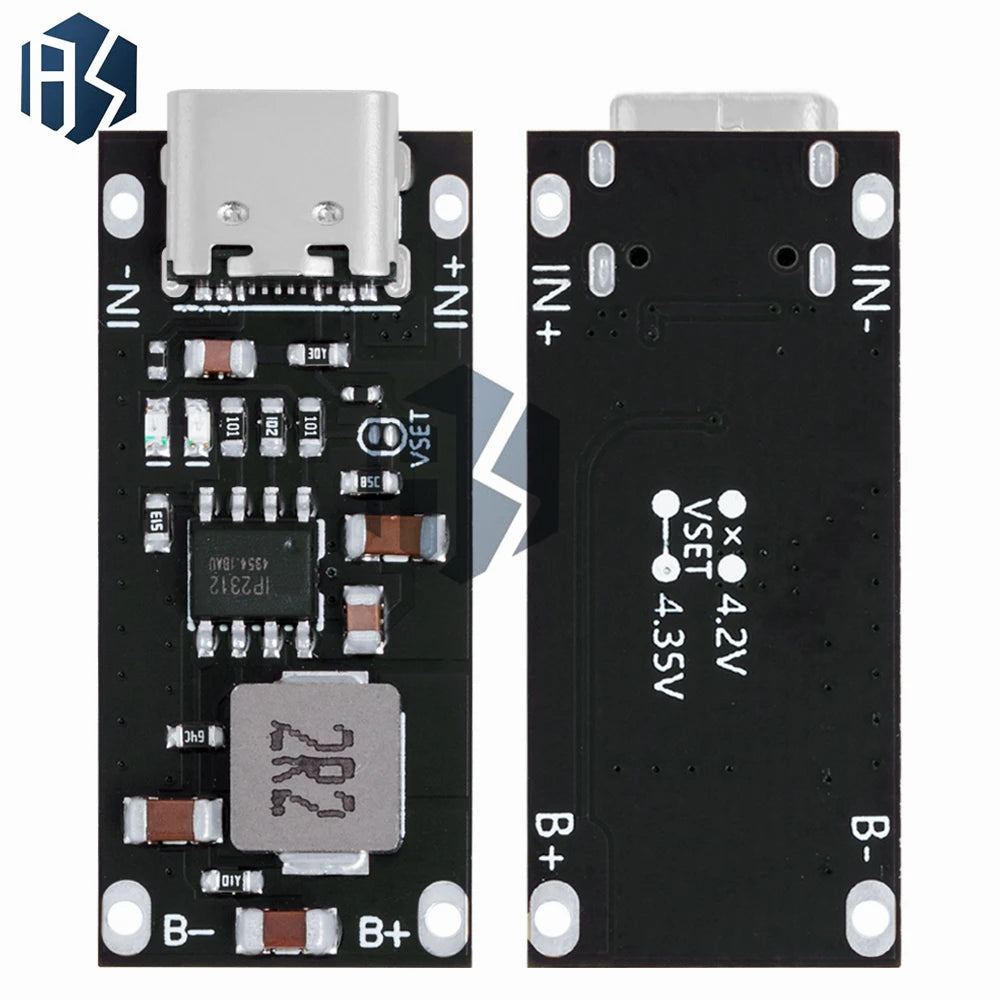 IP2312 CC/CV Mode Fast Charging Board - Type-C USB Input, 3A High-Current for 5V to 4.2V Polymer/Ternary Lithium Batteries Zpaxo