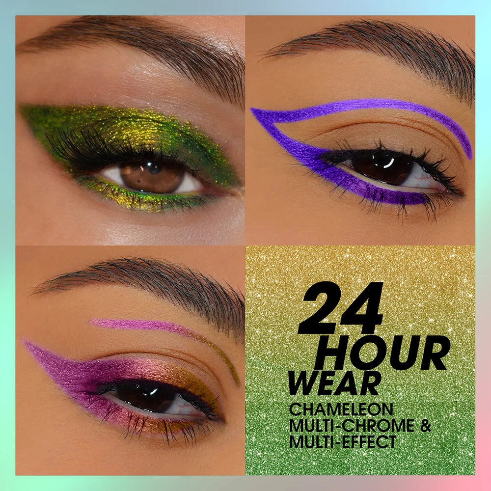 Eyeliner Gel Pencil Metallic Gradient Chameleon Glitter Waterproof Zpaxo