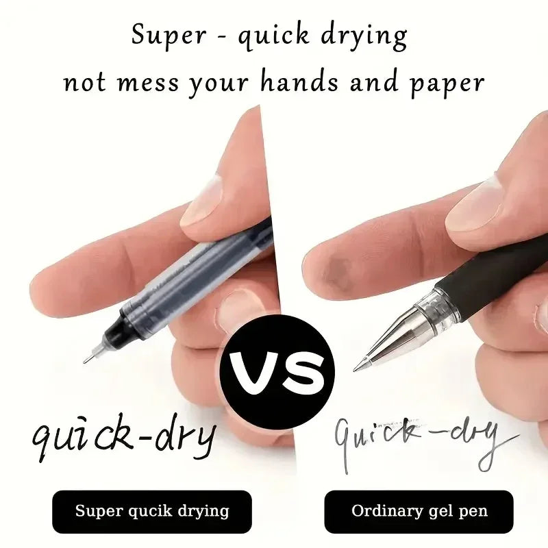 Needle Gel Pens Black Blue Red Ink Straight Liquid Pen Kawaii