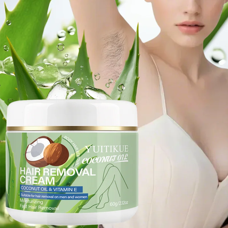 YUITIKUE Gentle Hair Removal Cream – Coconut Oil, 60g Hair Removal Cream Zpaxo