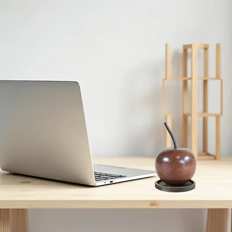 4pcs Wooden Apple Diffuser with Tray, Natural Essential Oil for Car, Home, Desk, Handcrafted Gift Zpaxo