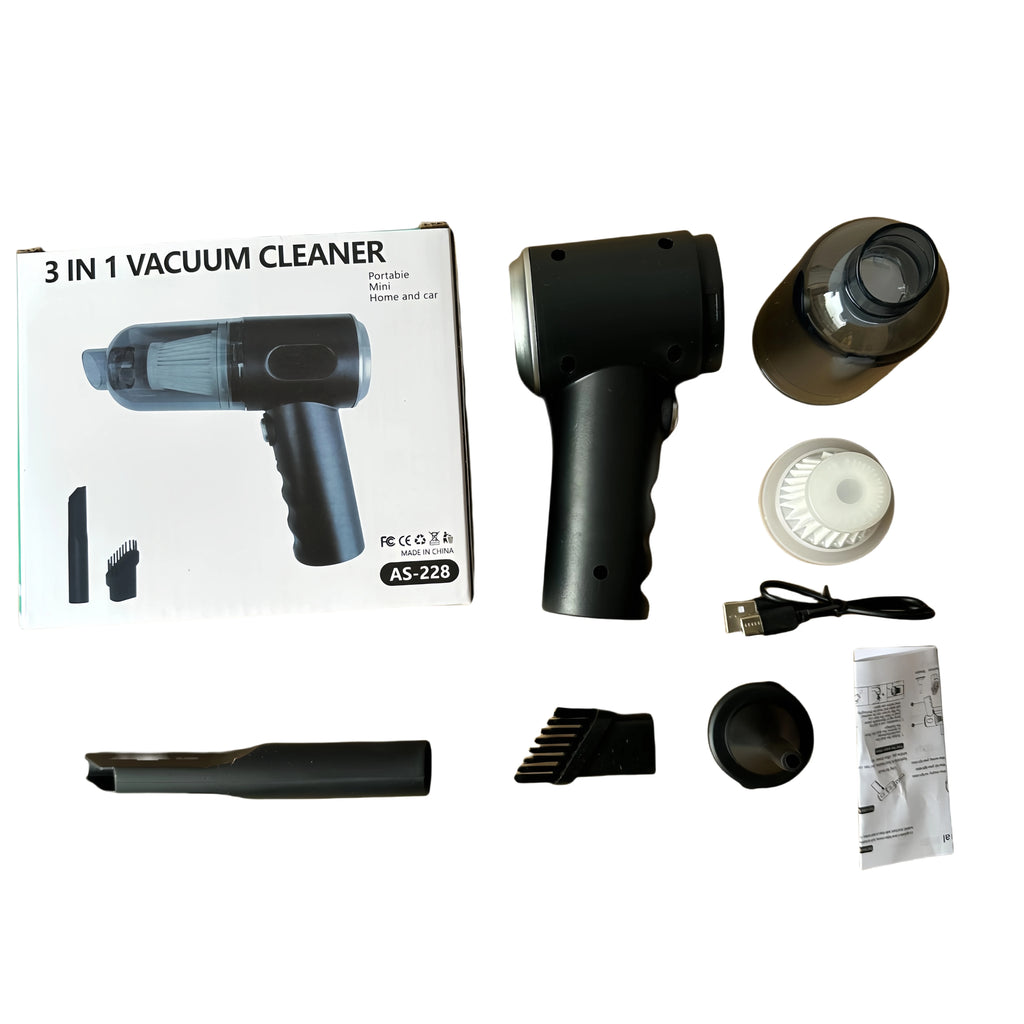 Mini Handheld Car Vacuum Cleaner, Wireless Charging, High Power, Dual Suction & Blower for Car Interior Cleaning Zpaxo