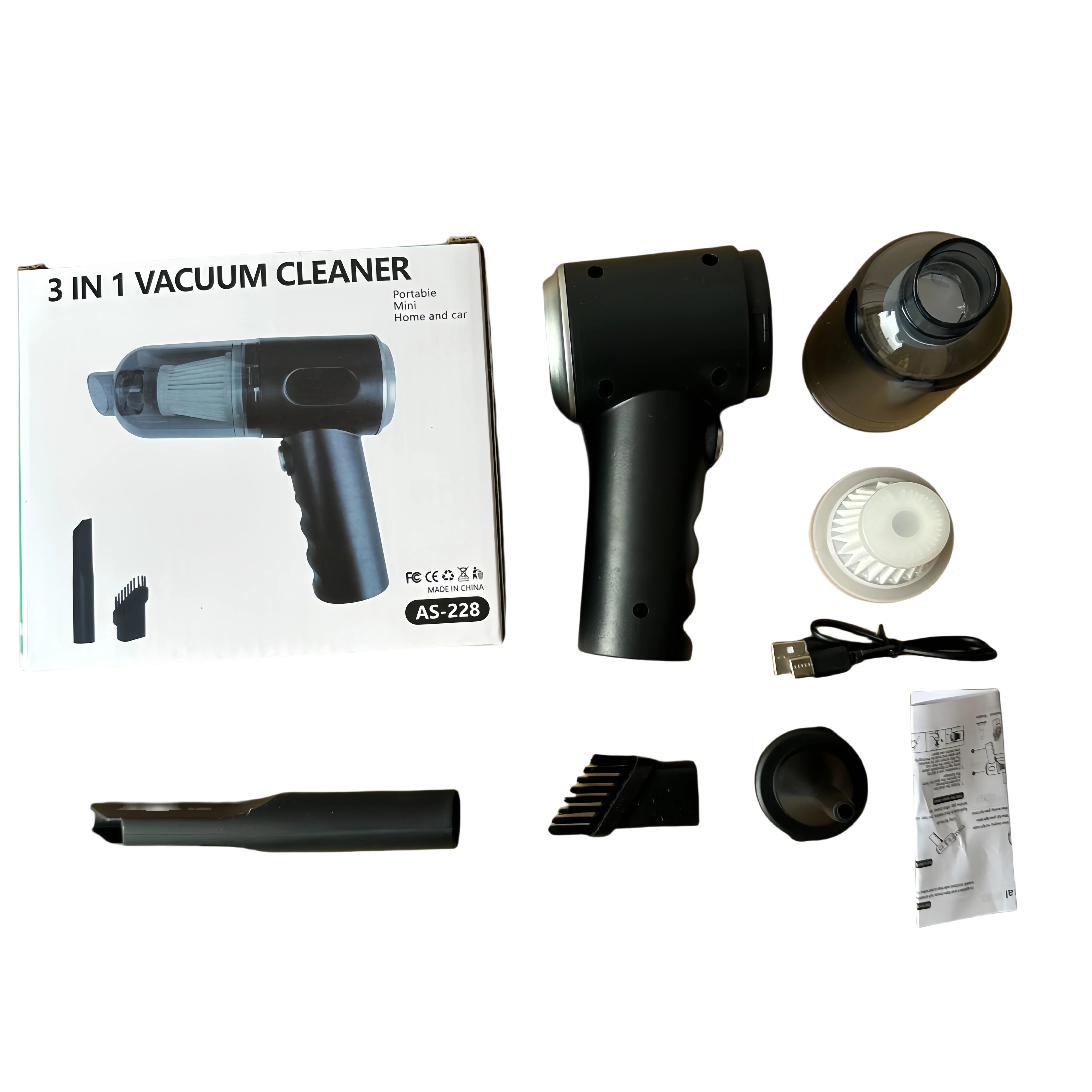 Mini Handheld Car Vacuum Cleaner, Wireless Charging, High Power, Dual Suction & Blower for Car Interior Cleaning Zpaxo