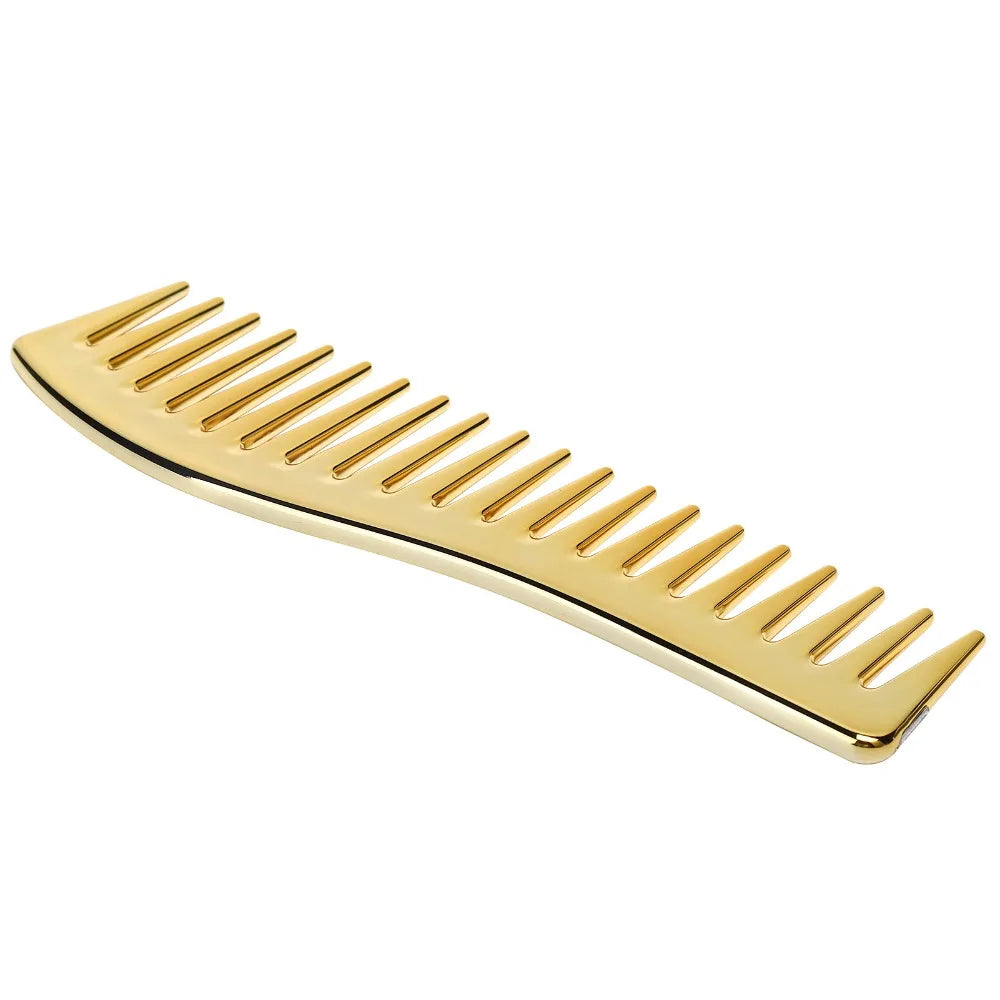 Travel Use No Handle Wide Tooth Comb Plastic Gold Salon Professional Zpaxo