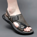 Men Shoes Summer Fashion Sandals Air Cushion Leather Slipper Youth Zpaxo 9923 Khaki 41(Foot 25.5cm)