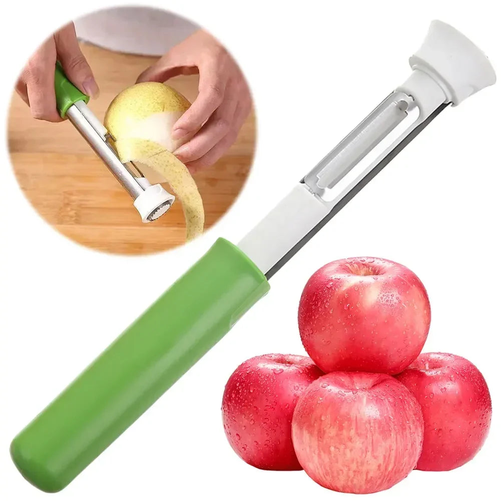 2026 Hot 2 in 1 Apple Peeler Telescopic Stainless Steel Apple Core Remover Fruit Corer Apple Seed Remover Kitchen Gadgets Tool Zpaxo