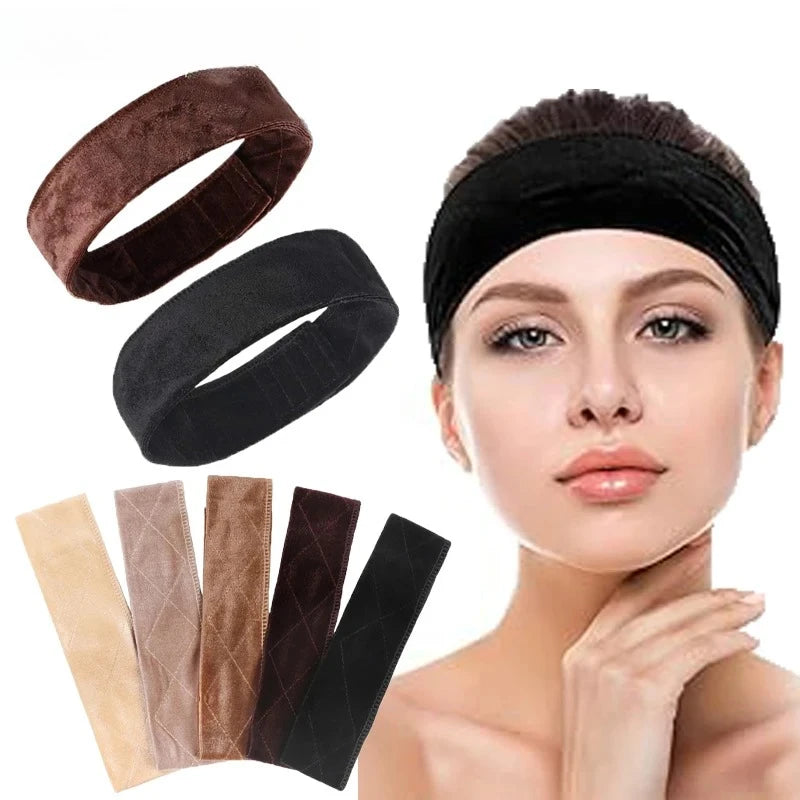 Female Wig Headband Non-Slip Wig Grip Headband For Wig Velvet Wig Grip Used For Under Wig Flexible Hair Band With Magic Strap Zpaxo